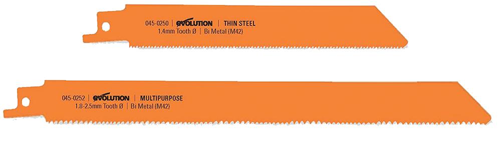 Evolution 045-0255 Recip Saw Blades M-Material/steel (Pk2)