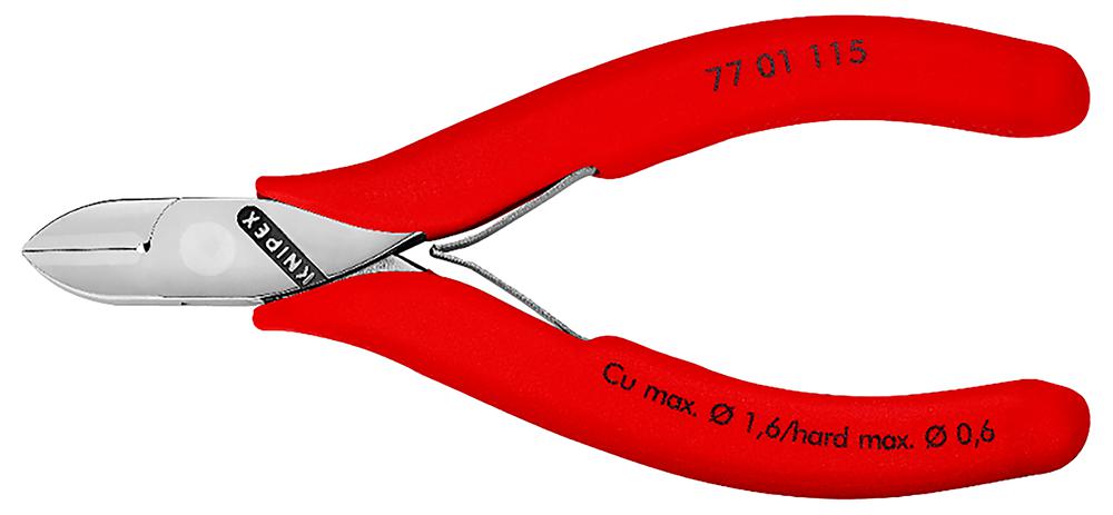 Knipex 77 01 115 Cutter, Diagonal, Bevel, 1.6Mm, 115Mm