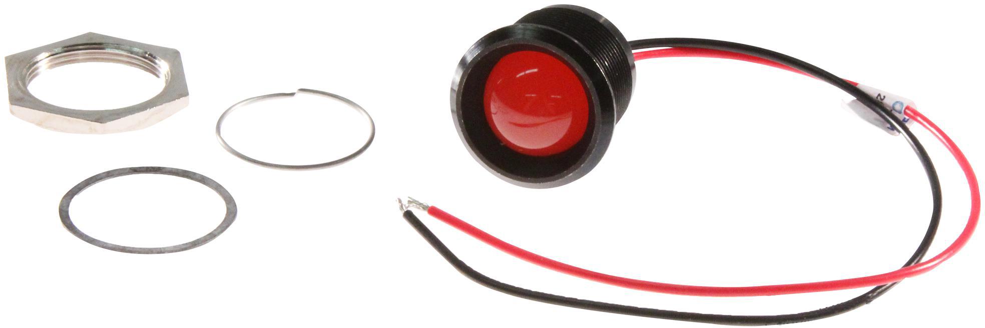 Apem Q22P5Bkkr28E Led Indicator, Panel, 22Mm, Red, 28Vdc