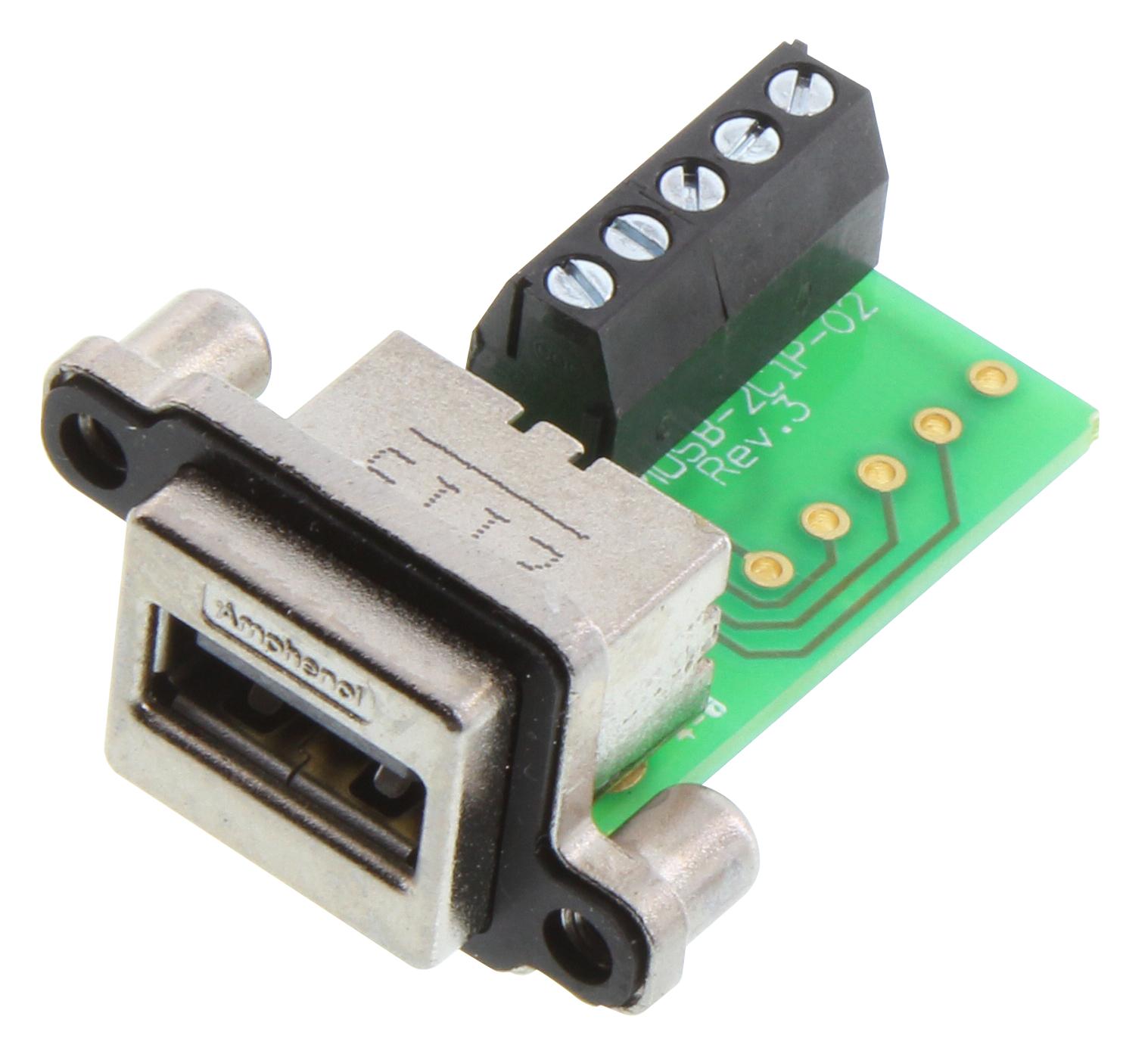 Amphenol Communications Solutions Musb-A411-30 Adapter, 4P Usb Typ A Rcpt-5P Term Block