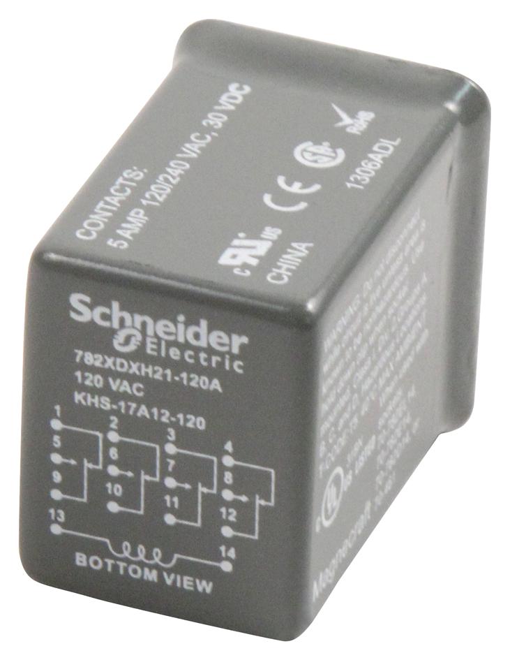 Schneider Electric/legacy Relay 782Xdxh21-120A Relay, 4Pdt, 240Vac, 30Vdc, 5A