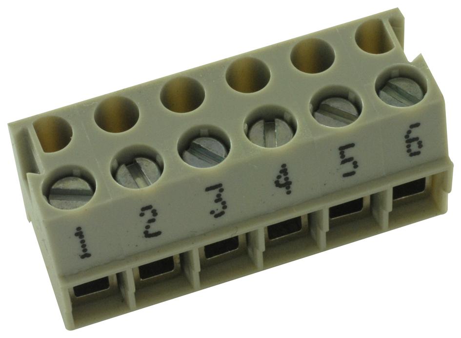 Wieland Electric 25.600.2653.0 Terminal Block Pluggable, 6 Position, 22-12Awg