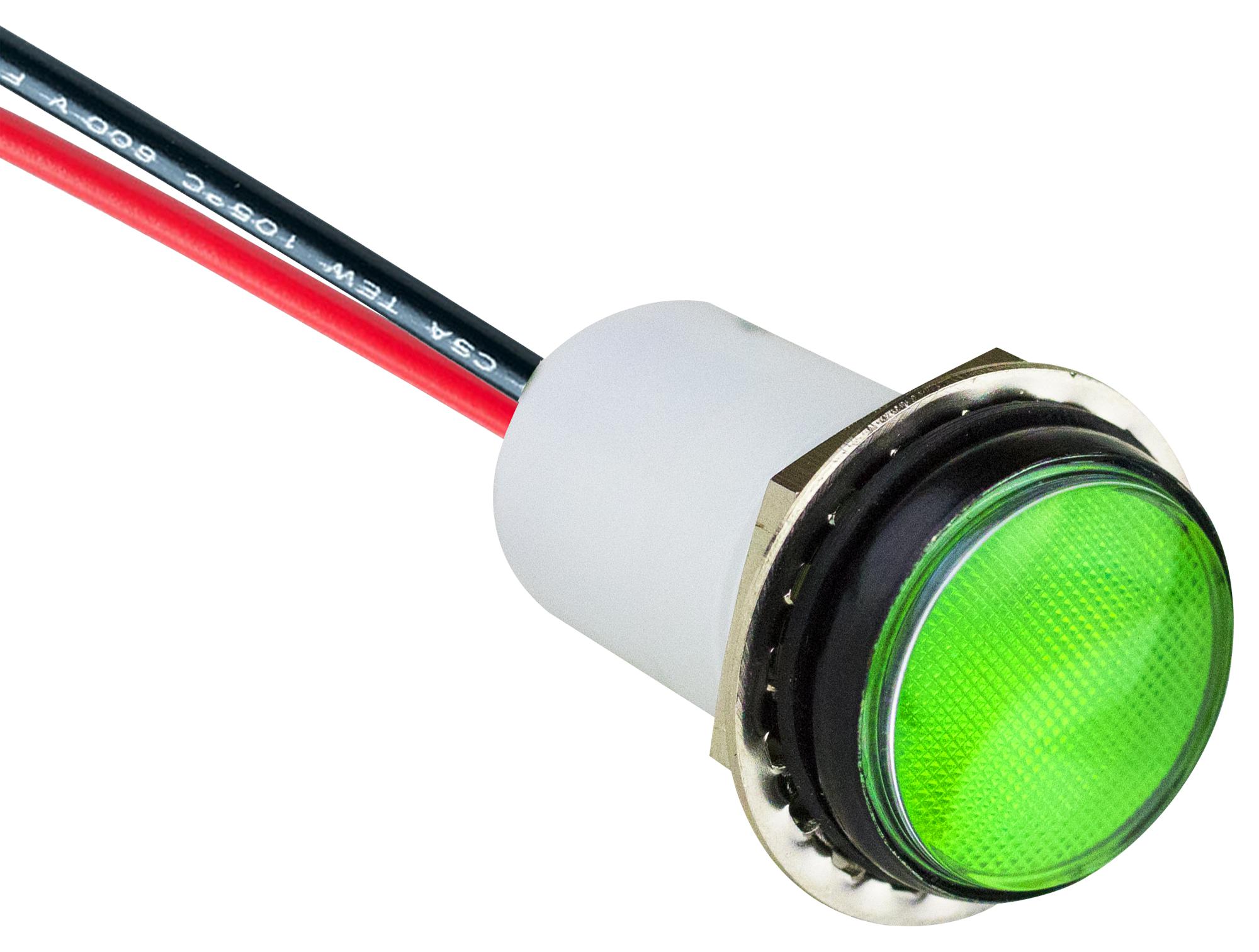 Vcc (Visual Communications Company) Pml50Gfvw. Panel Indicator, 17.5Mm, Green, 28Vdc