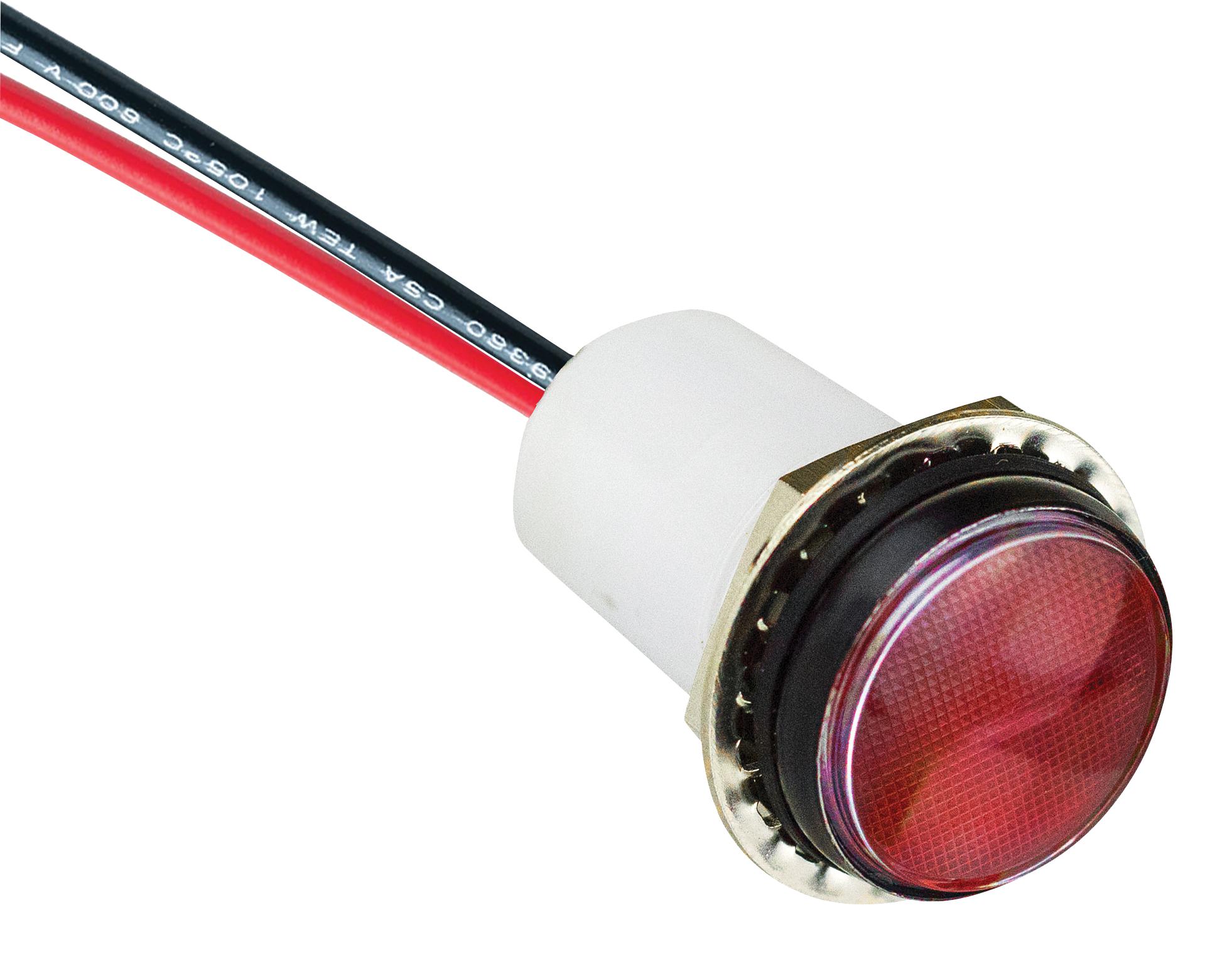 Vcc (Visual Communications Company) Pml50Rfvw. Panel Indicator, 17.5Mm, Red, 28Vdc