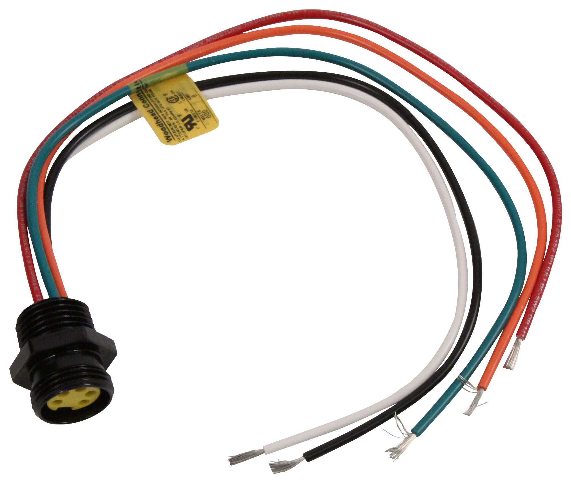 Molex 1300130442 Mini-Change Cord, 7/8-16 Soc Contacts 5 Position Receptacle