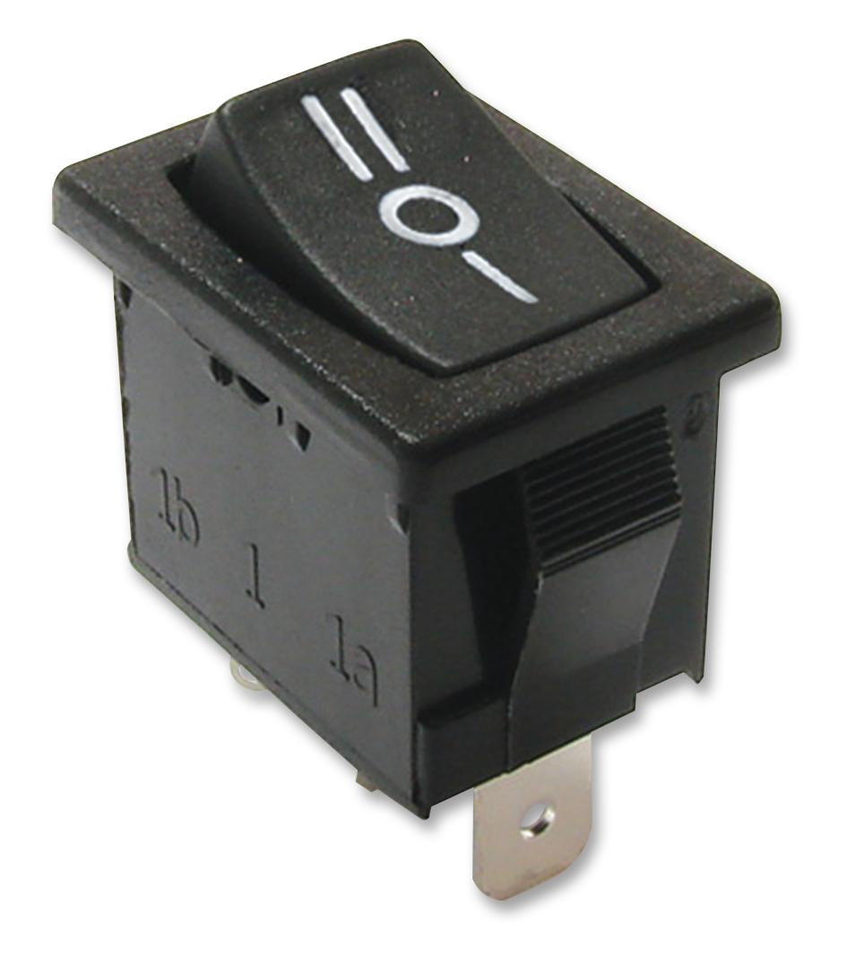 E-Switch R1966Dblkblkcf. Switch, Rocker, Spdt, 15A, 125Vac, Black