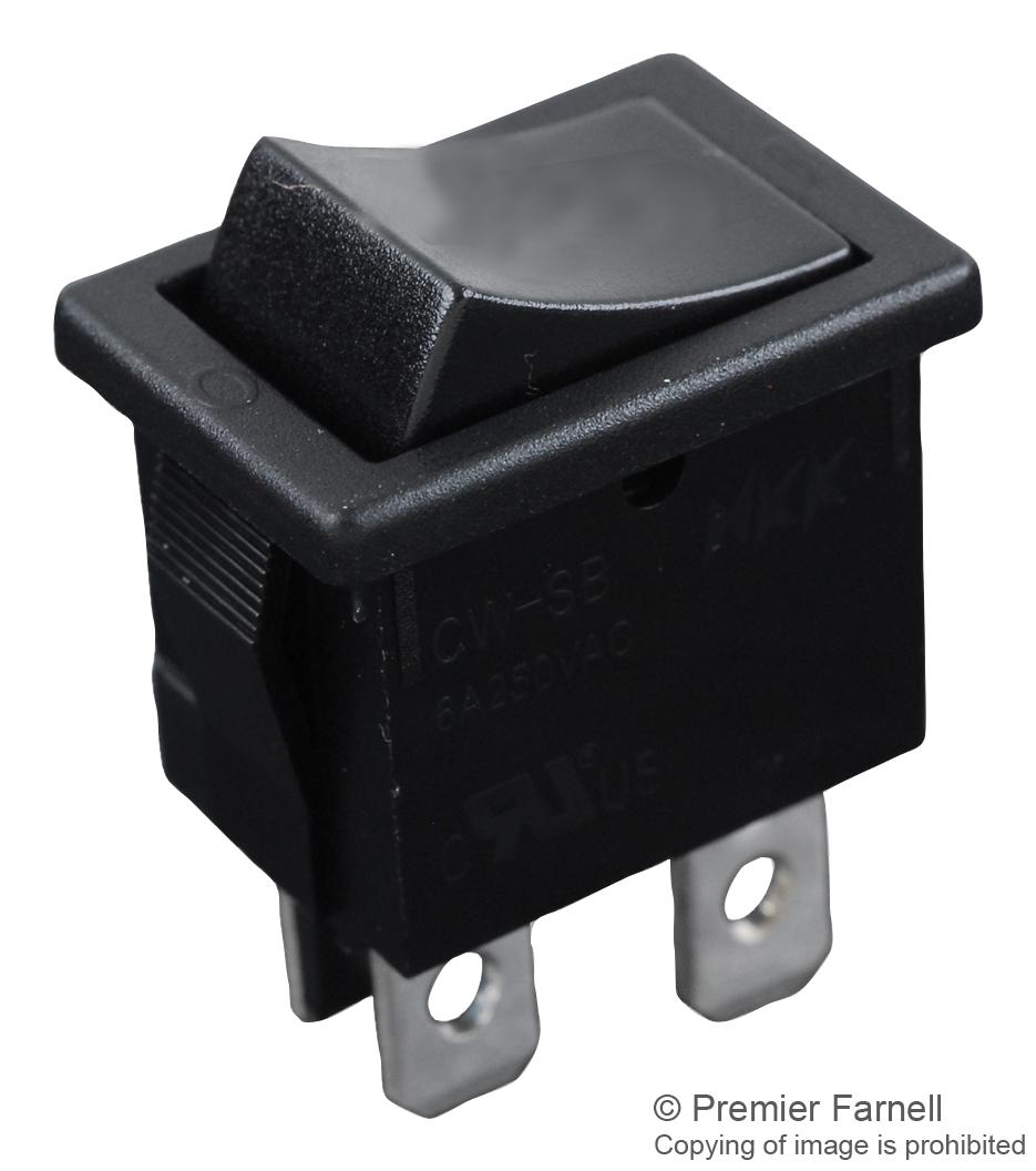 E-Switch R1973Bblkblkef0. Rocker Switch, Dpst, 9A, 125V, Panel