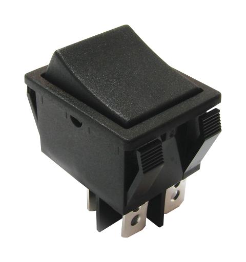 E-Switch R5Ablkblkef0. Rocker Switch, Dpst, 20A, 125Vac, Black