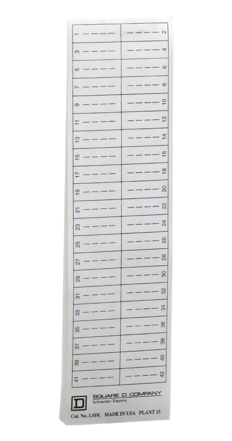 Square D By Schneider Electric Lsdl Cover Directory Label, Replacement