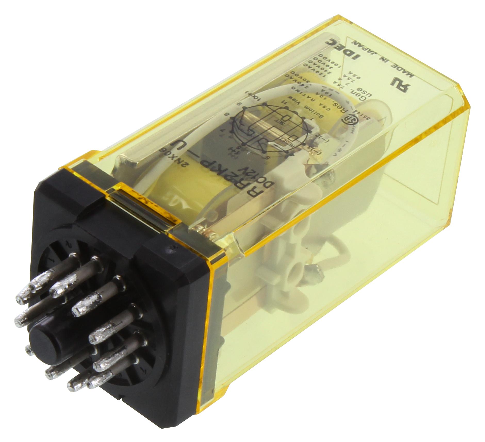 Idec Rr2Kp-Udc12V Relay, Dpdt, 120Vac, 30Vdc, 10A