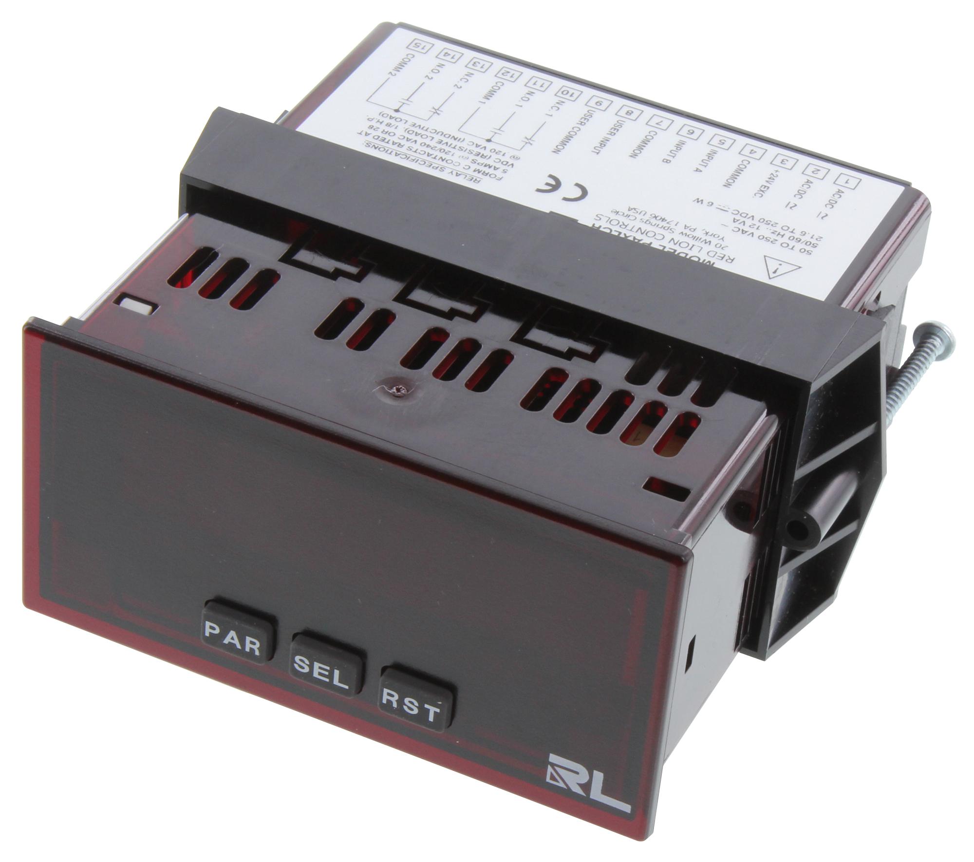 Red Lion Controls Paxlcr00 Counter, 6 Digit, Dual, 250Vdc