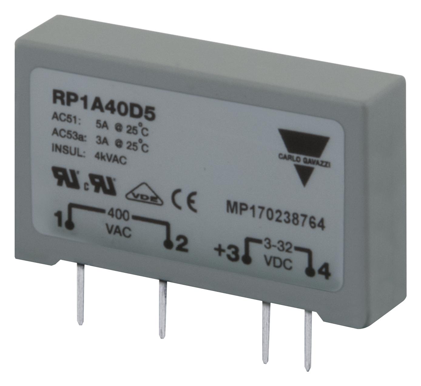 Carlo Gavazzi Rp1B48D5 Solid State Relay, 5A, 4-32Vdc, Th