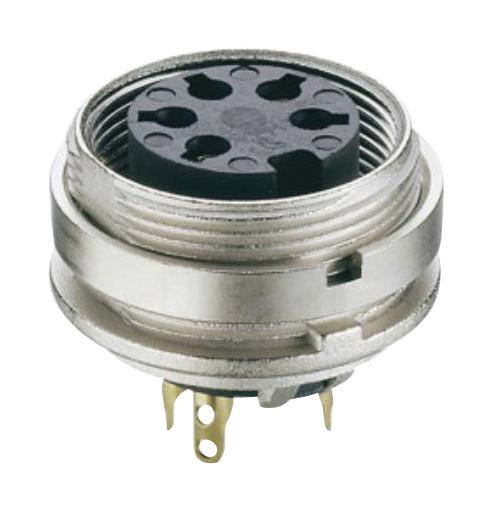 Lumberg Kgv 120 Connector,circular Din,female Receptacle,solder Term,rear Mount,ip40,mate Sv,wsv 23Ah3990