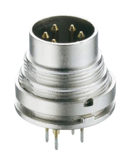 Lumberg Sgr 120 Connector,circular Din,male Receptacle, Pcb Term,  W/lock Ring And Pcb Pins,ip40 23Ah4022