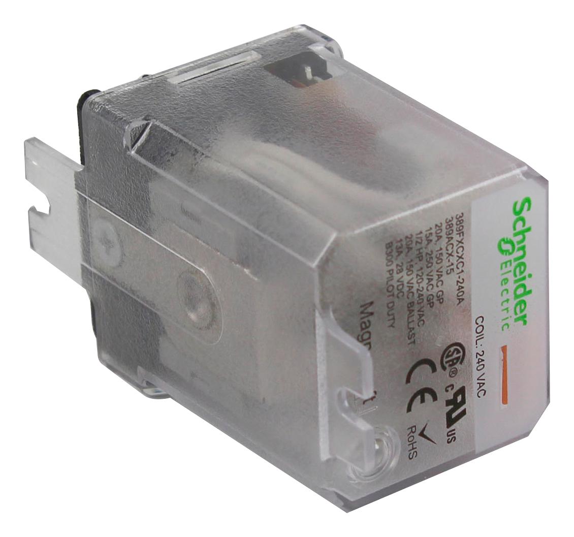 Schneider Electric/legacy Relay 389Fxbxc-120A Power Relay, Dpdt, 25A, 300Vac, Socket