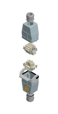 Harting 73101000028 Hdc Inline Kit, 6B, Single Lever