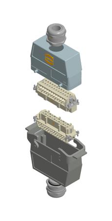 Harting 73101000031 Hdc Inline Kit, 24B, Double Lever