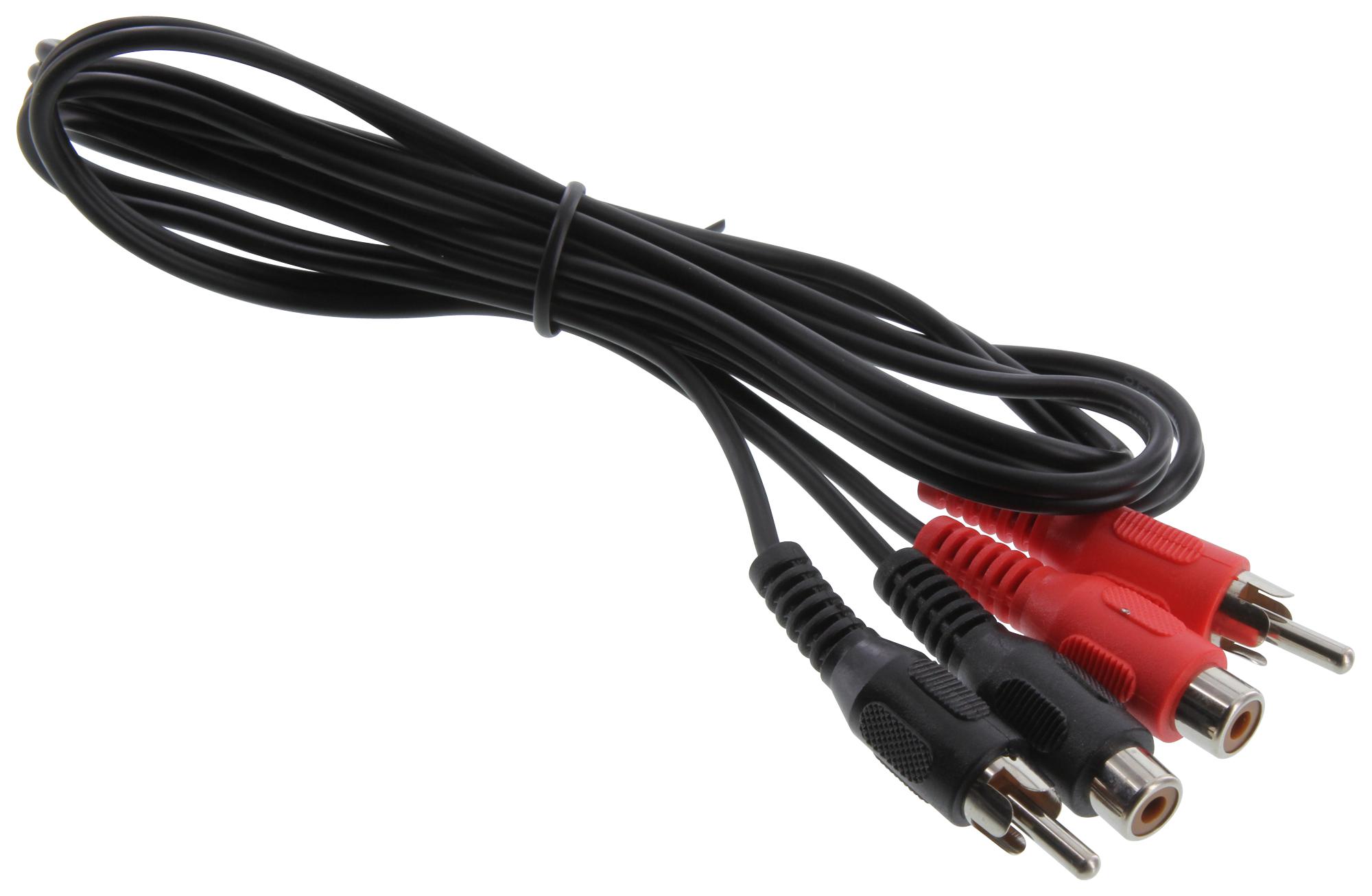 Multicomp Pro Psg00249 Cable, 2 Rca/phono Plug-Jack, 3Ft, Blk