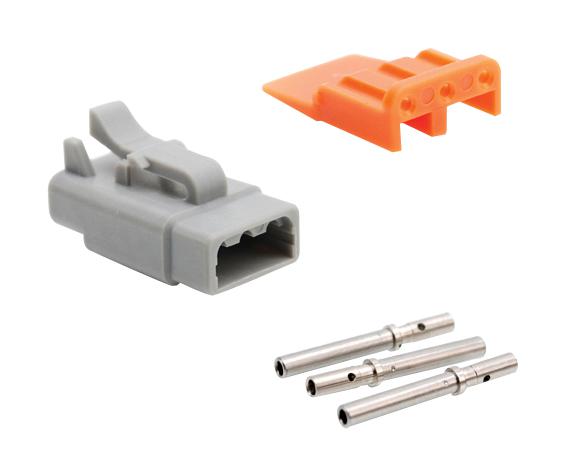 Amphenol Sine/tuchel Atm06-3S-Kit01 Automotive Connector, 3Pos, Plug, 7.5A