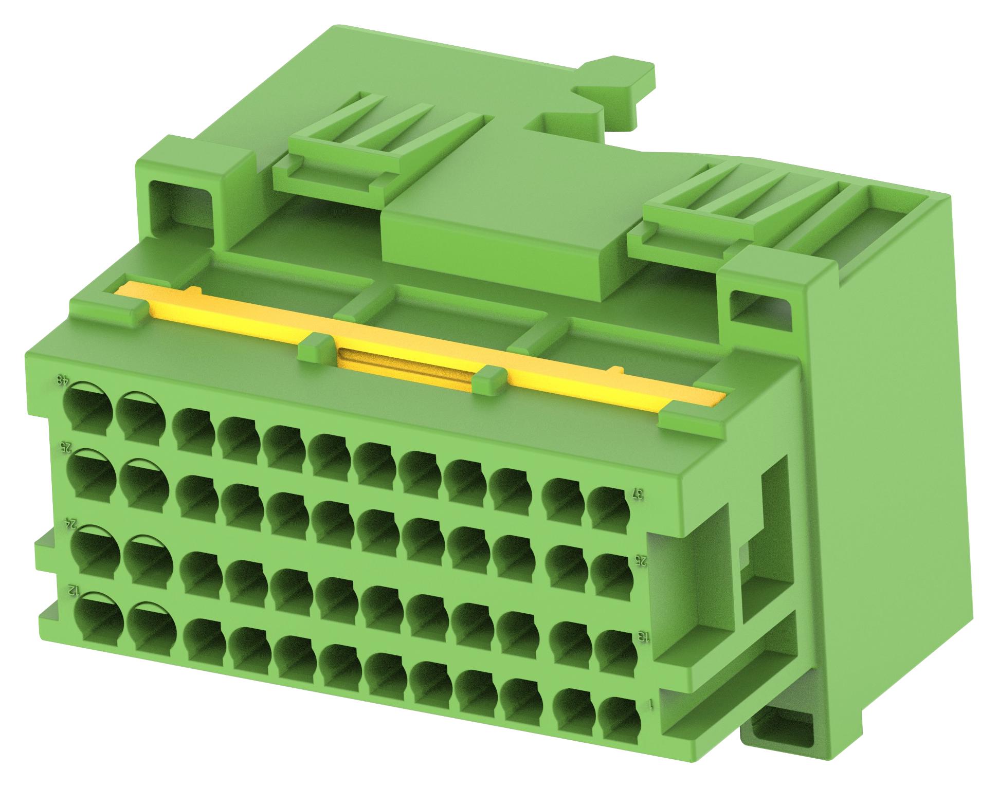 Te Connectivity 2366066-3 Conn, Tab Housing, 48Pos, 24V, Pa6+Gf15