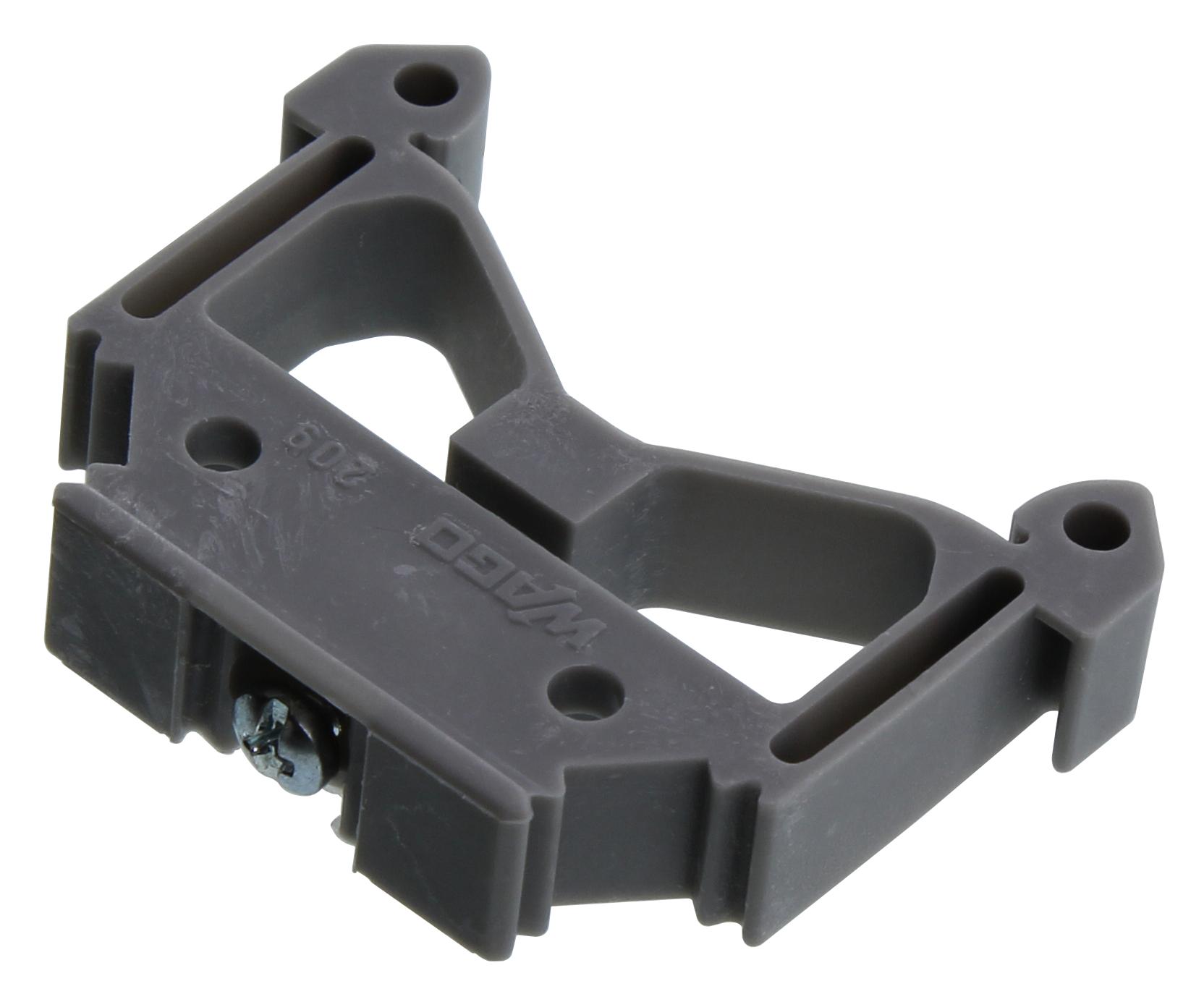 Wago 209-101 Carrier Rail End Stop, Grey Plastic