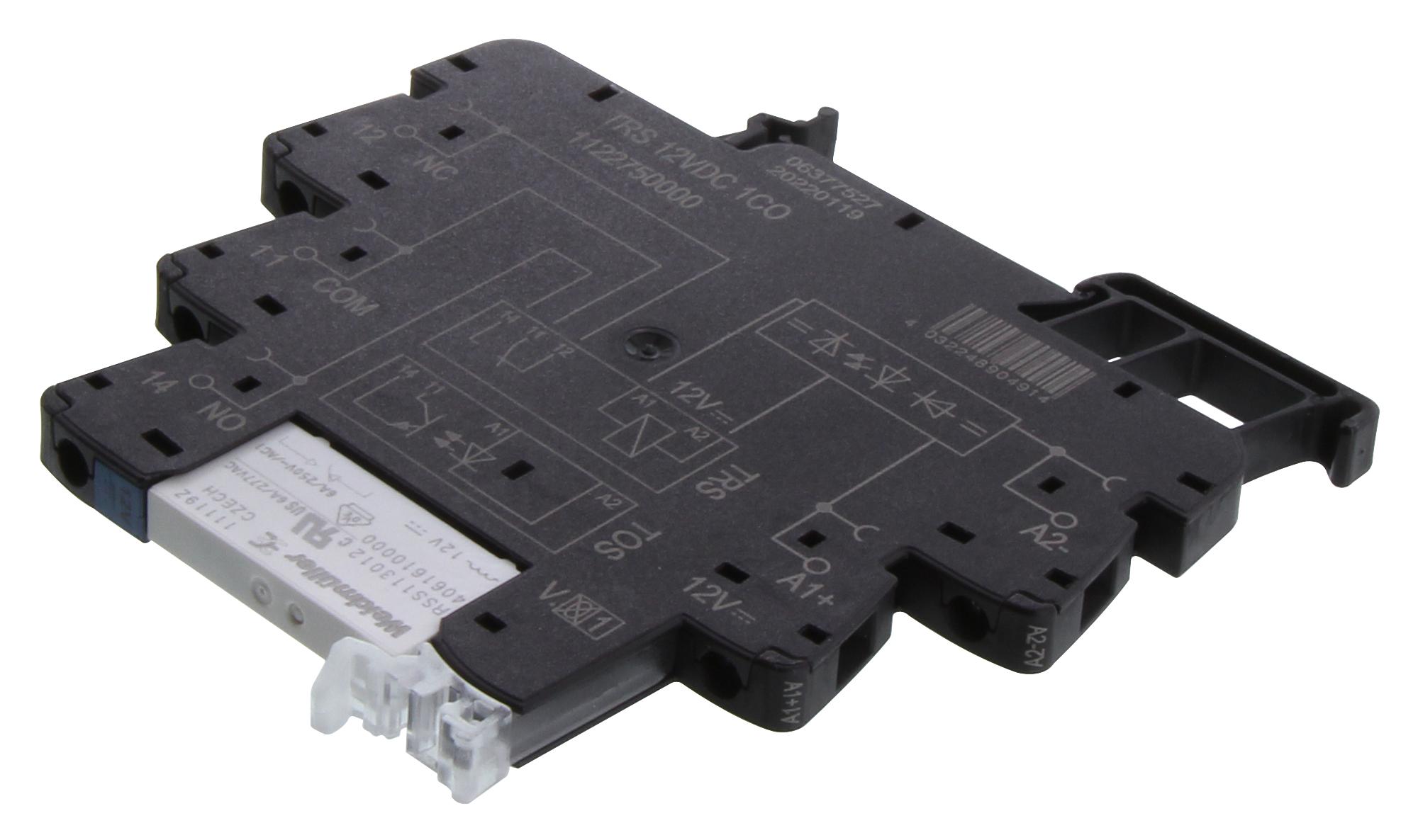 Weidmuller 1122750000 Power Relay, Spdt, 6A, 12Vdc, Din Rail