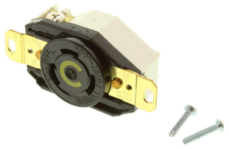 Hubbell Wiring Devices Hbl2610 Connector, Power Entry, Receptacle, 30A