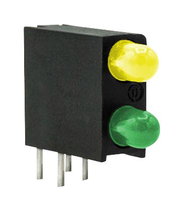 Dialight 553-0232-400F Multi-Element Led Light Source,green/yellow,right Angle 30K2443