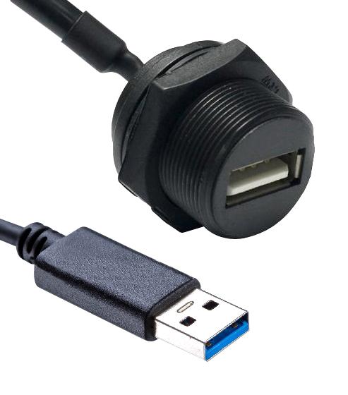 Amphenol Ltw Ua-30Pmfl-Sc7B30. Usb Cable, Typ A Plug-Typ A Rcpt, 300Mm