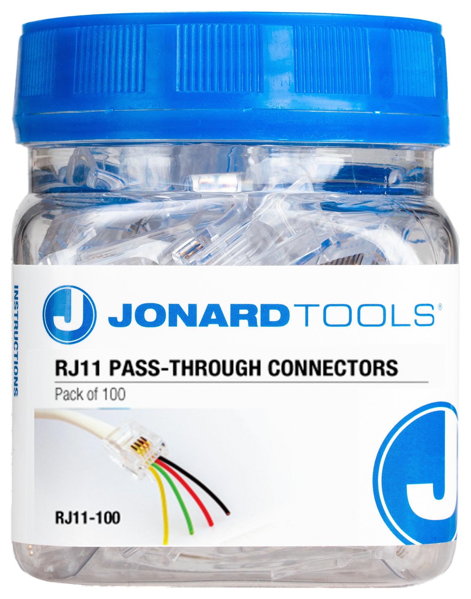 Jonard Tools Rj11-100 Kit, Modular Conn, Cat3, 100Pcs