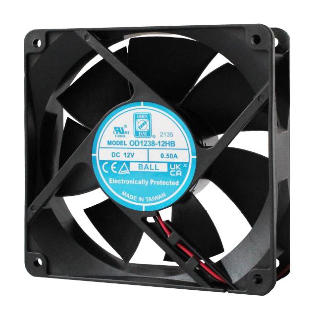 Orion Fans Od1238-24H3B Dc Fan, 120Mm, 178Cfm, 24V, 4190Rpm