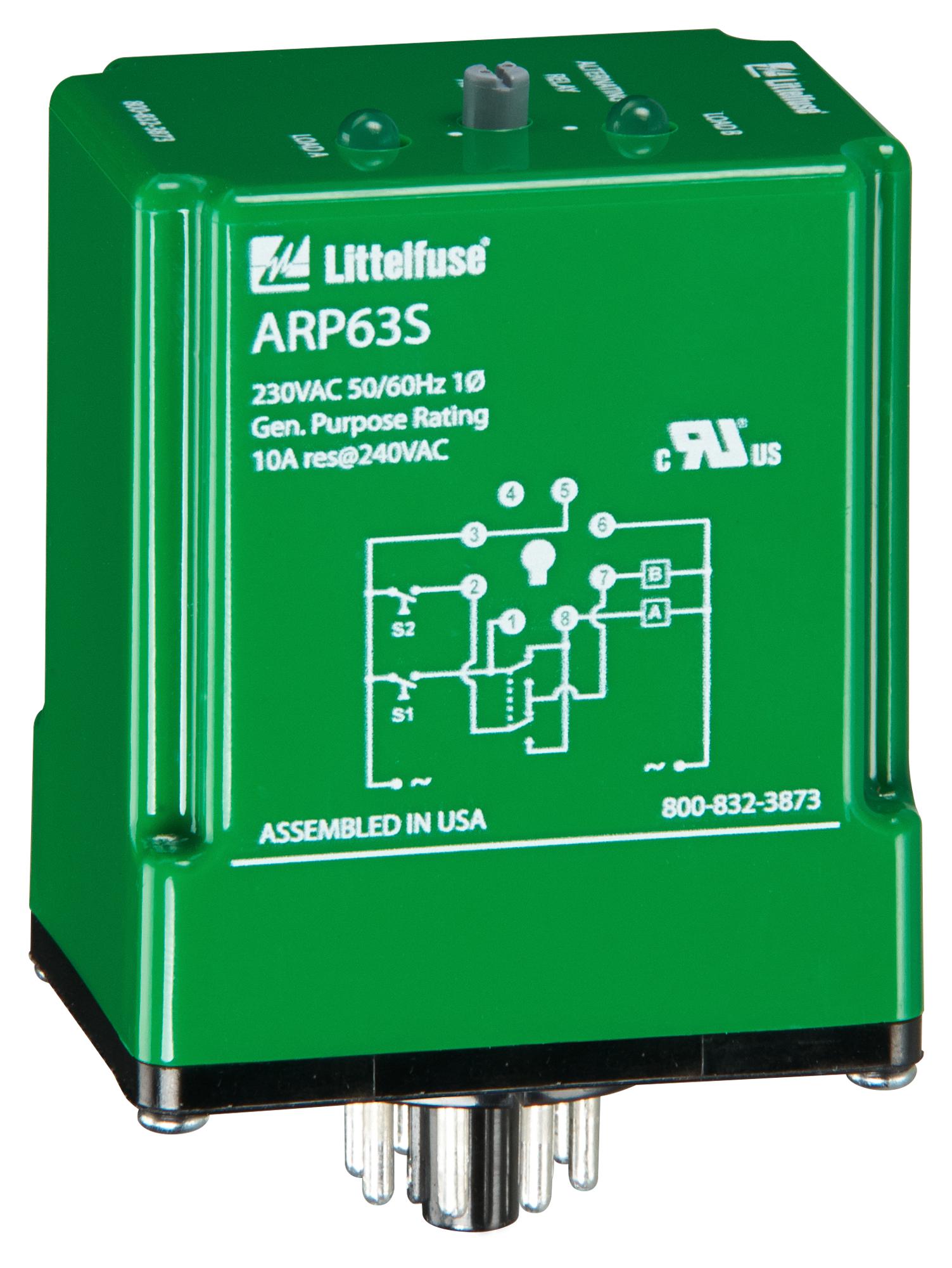 Littelfuse Arp43S Power Relay, Dpdt, 120Vac, Socket