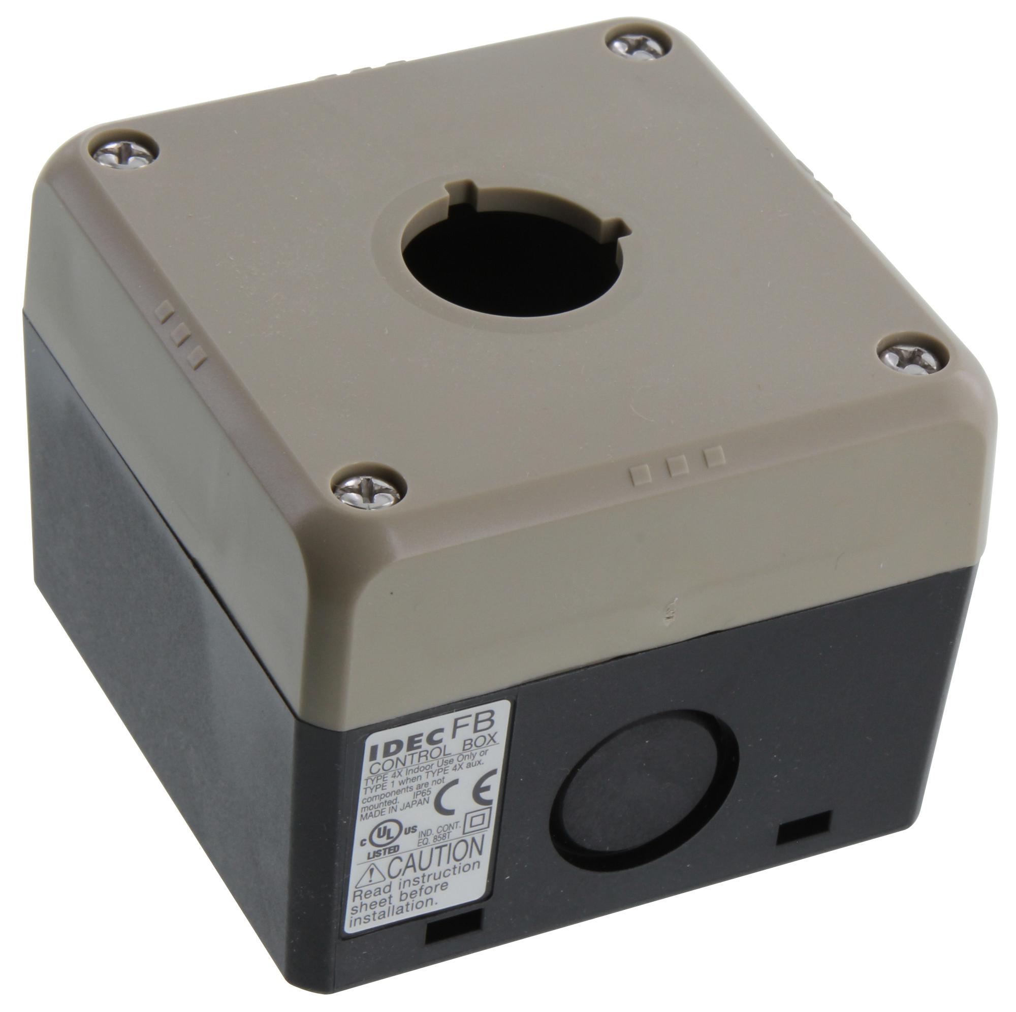 Idec Fb1W-111Z. Enclosure, Pushbutton, 1 Hole, Pc