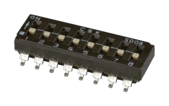 C&k Components Sd04H0Sbr Dip Switch, Spst, 0.1A, 25Vdc, Smd