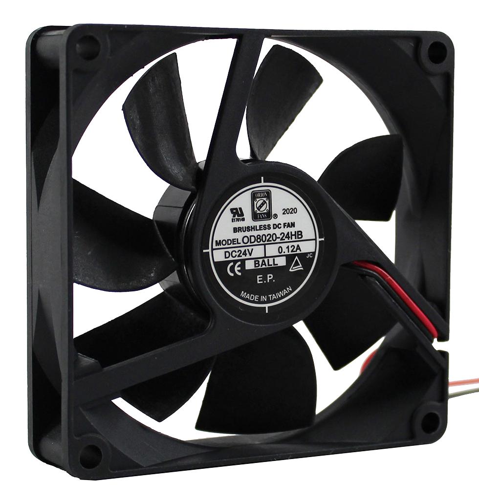 Orion Fans Od8020-24Hb Axial Fan, Ball Bearing, 80Mm, 24Vdc