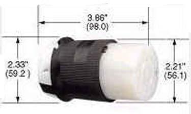 Hubbell Wiring Devices Hbl2423 Connector, Power Entry, Receptacle, 20A