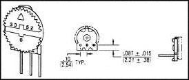 Bourns 3352T-1-103Lf Trimmer Potentiometer, 10Kohm 1Turn Through Hole