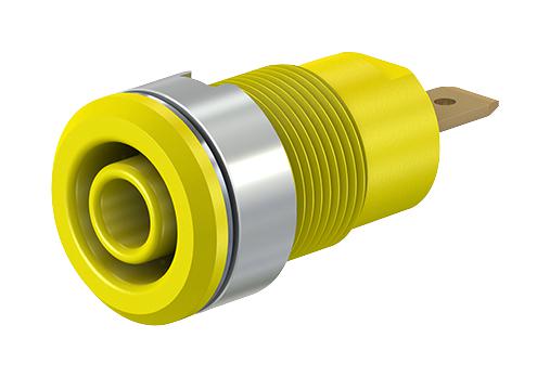 Staubli 23.3000-24 4Mm Banana Jack, Screw Mount, Qc Tab, 24A, 1 Kv, Yellow 40Ah1755