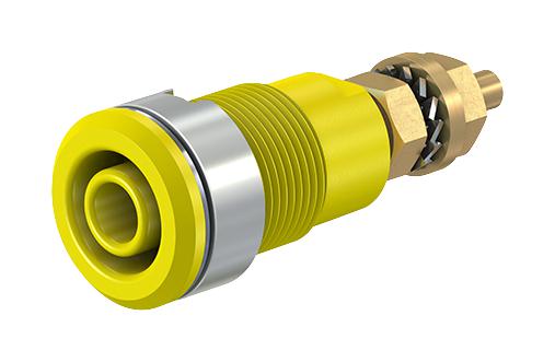 Staubli 23.3020-24 4Mm Banana Jack, Panel Mount, 32A, 1 Kv, Yellow 40Ah1759