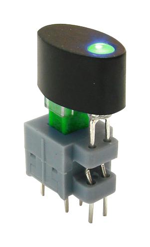 E-Switch Tl2205Eebpgb. Pb Sw, Dpdt, 0.1A, 30Vdc, Green, Solder