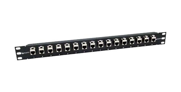 L-Com Pr175C6A-16S Patch Panel, 16P, Rj45 Coupler, 1U/cat6A