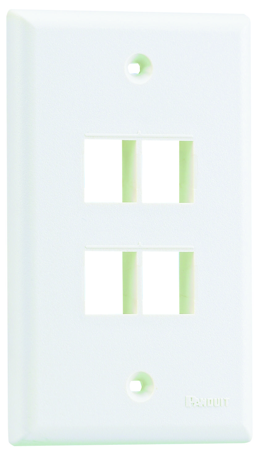 Panduit Nk4Fnwh Vertical Faceplate, 4 Module, White