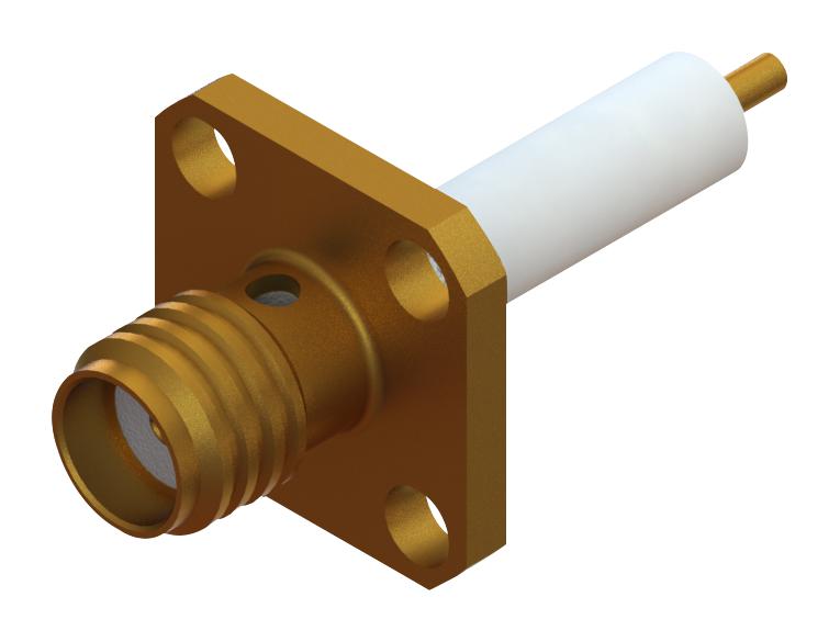 Amphenol Sv Microwave 2950-6061. Sma Female Flange Mount Connector, 4 Hole (Candlestick) / Tray - 100 Pcs Per Tray 43Ac7710