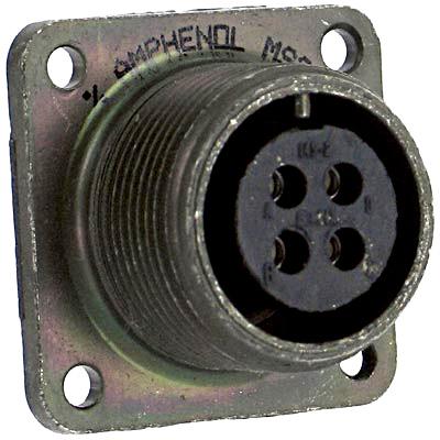 Amphenol Industrial Ms3102A10Sl-3S Circular Conn, Rcpt, 10Sl-3, Box Mount