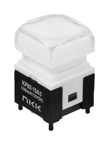 Nkk Switches Kp0215Acbkg03Rgbp Pb Switch, Illum, Spst, 0.1A, 12Vdc, Rgb