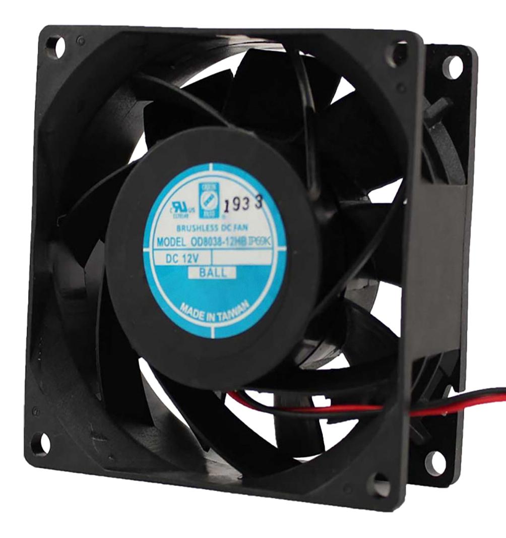 Orion Fans Od8038-12Hbip69K Dc Axial Fan, Ball, 71Cfm, 0.6A, 12V