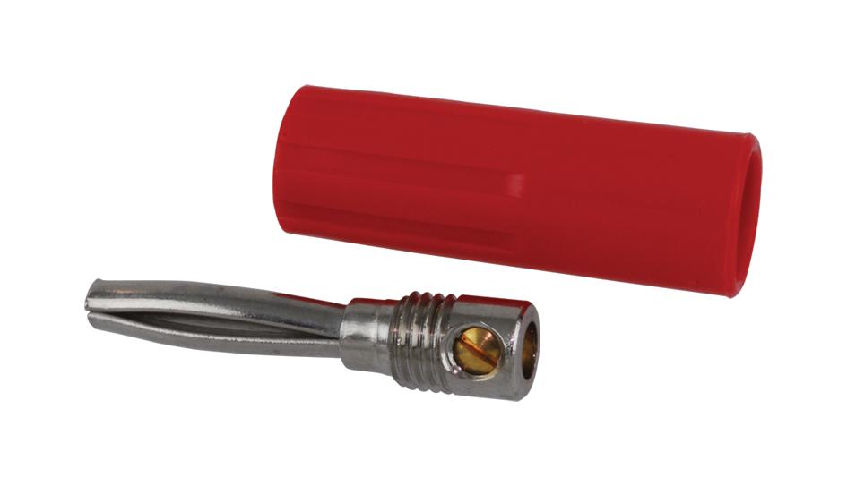 Deltron Components 557-0500 Banana Plug, 16A, Screw, Red