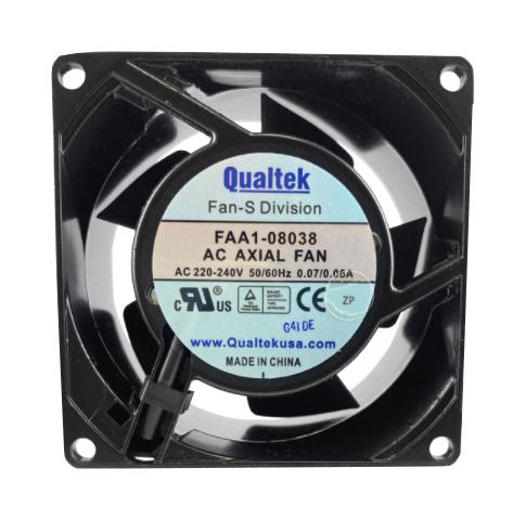 Qualtek Electronics Faa1-08038Nbmt31 Ac Axial Fan, 80Mm, 24Cfm, 26.2Dba