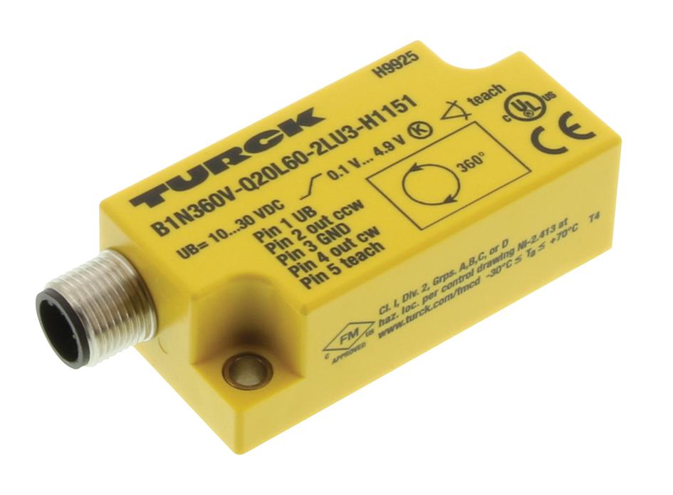 Turck B1N360V-Q20L60-2Lu3-H1151 Inclinometer, 360Deg, 30Vdc