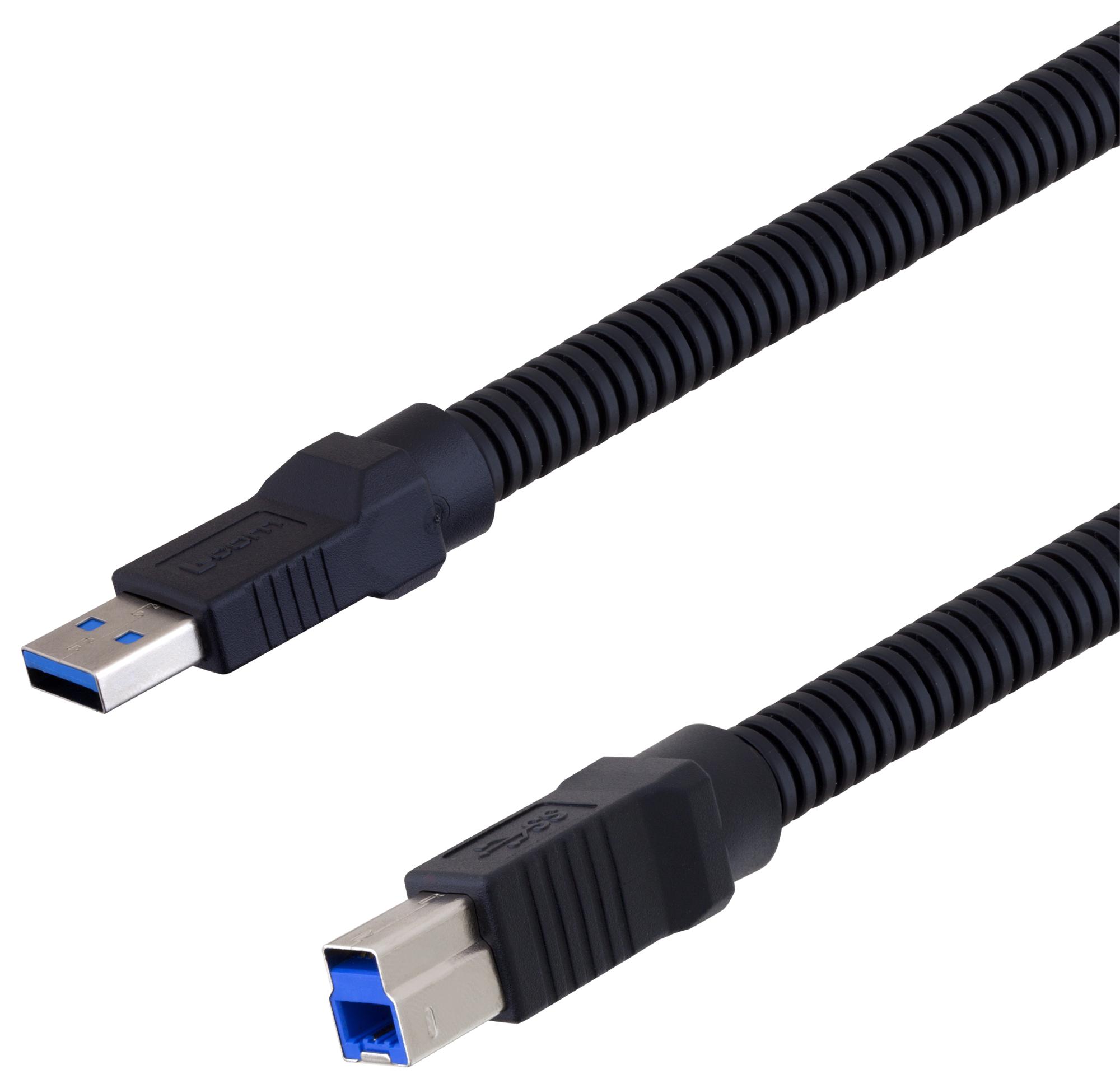 L-Com U3A00004-105M Usb Cable, 3.0 A-B Plug, 1.5M, Metallic